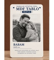 Kişiye Özel BABAM Yazılı MDF Tablo 18x27 cm Fotoğraflı Babaya Hediye Anlamlı Dekoratif Tablo