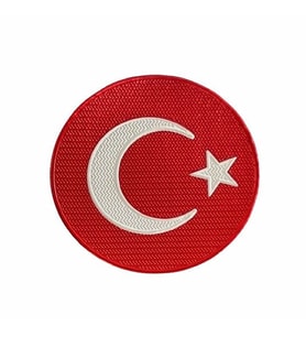 Yuvarlak Türk Bayrağı 3D Plastik TPU, Yeni Tip, Cırtlı, (Çok Renkli)