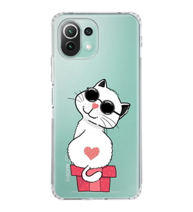 Xiaomi  Mi 11 Lite  Kamera Korumalı Kapak Coolcat Tasarımlı Şeffaf  Kılıf