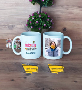 Matematik Öğretmeni Kupa Bardak Beyaz Fotoğraflı Öğretmenler Günü Hediyesi