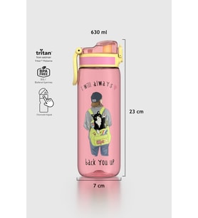 Renga Rybo-X Desenli 630 ml Tritan Çocuk Matara 912163 Mavi (Pembe)