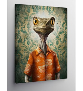 Kanvas Tablo Gömlekli İguana