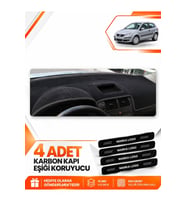 VOLKSWAGEN POLO ÇUKURLU (2001-2009) Uyumlu Ön Torpido Koruma Kılıfı Halısı - Siyah