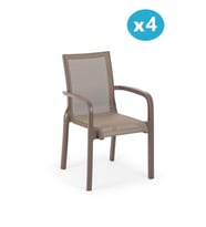 Omnipazar SY-2528 Plastik Fileli Bahçe Koltuk Sandalye 4'lü Set