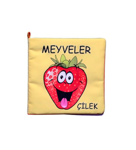 Tox Meyveler Kumaş Sessiz Kitap T049 - Bez Kitap , Eğitici Oyuncak , Yumuşak ve Hışırtılı