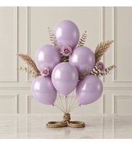 Lila Renk Lateks Metalik Balon (30 cm) - 6 Adet