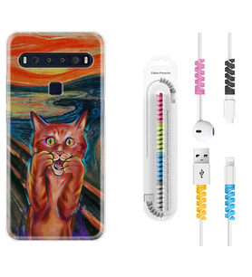 TCL 10L 10 Plus 10SE 20E 20SE 30SE L7 Kılıf Kablo Koruma Spiral Silikon Tablo Cat 1788