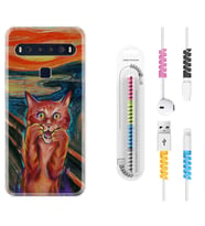 TCL 10L 10 Plus 10SE 20E 20SE 30SE L7 Kılıf Kablo Koruma Spiral Silikon Tablo Cat 1788