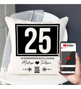 Kişiye Özel Yıldönümü Hediyesi Ses İzi Yastık