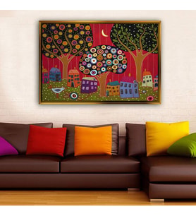 Altın Çerçeveli dekoratif tablo l1366 (Gold)