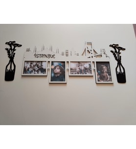 Çerçeve 4 fotoğraflık kişiye özel renk istanbul temalı 3 lü set