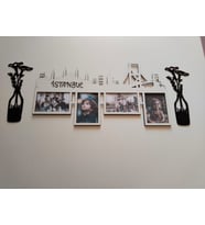 Çerçeve 4 fotoğraflık kişiye özel renk istanbul temalı 3 lü set