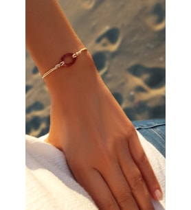 Swarovski Taşlı Gümüş Bileklik (Gold)