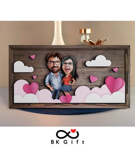 BK Gift Özel Yapım Kabartma Figür Temalı Karikatür Çiftler Meşe Ağacı Ahşap Tablo, Sevgililer Günü Hediyesi, Yıl Dönümü Hediyesi, Ev Hediyesi-10
