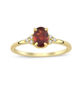 Garnet Oval Tektaş Pırlanta Yüzük
