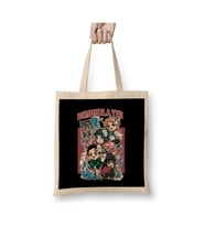All Chibi Demon Slayer Bez Çanta Uzun Saplı Alışveriş Çantası Plaj Çantası (Beyaz)