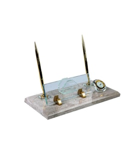 Mermer Masa isimlik Modern ve Şık Ofis Dekoru (Sarı-Lacivert)