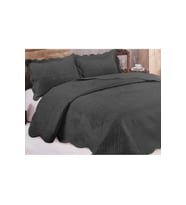 Kristal Microplush Çift Kişilik Yatak Örtüsü (260x240)-Antrasit