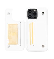 Bouletta Apple iPhone 14 Pro Max Uyumlu Deri Kılıf UBW F3 (Beyaz)