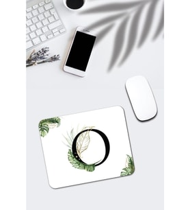 Tropik Desenli O Harfli Dikdörtgen Mouse Pad