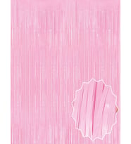 Soft Pembe Püsküllü Kapı Perdesi - Parti, Baby Shower, Cinsiyet Partisi 1x2 M