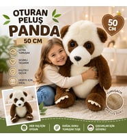 Oyuncak Peluş 50 CM Oturan Panda Ultra Yumuşak Sevimli Panda Peluş Oyuncak Büyük Boy