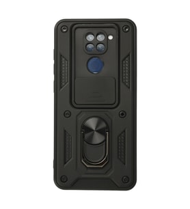 Xiaomi Redmi Note 9 Kılıf Pars Lens Yüzüklü Silikon - Siyah