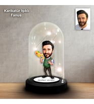 KİŞİYE ÖZEL RESSAM TASARIM IŞIKLI KARİKATÜR FANUS BİBLO FN140