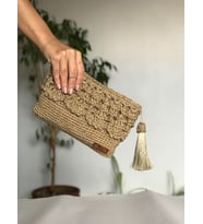 Dantelli Clutch Çanta (KAHVE)