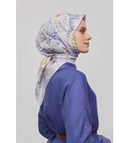 Armine Tivil İpek Eşarp 9347-82 Lila Karışık Desen