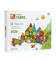 KZL Magnetic Farms Çiftlik Hayvan Figürlü Araçlı Manyetik Yapı Blokları Seti 5.5 cm 52 Parça CH1508