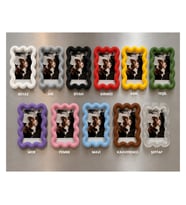 Alvera Collection 6'lı Asorti 3D Baskı Fotoğraf Magneti – Dalgalı Tasarımlı Buzdolabı Magnet Çerçevesi, Polaroid Fotoğraf Magnet Seti