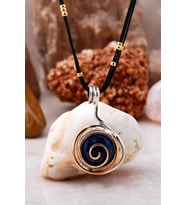 Lapis Lazuli Taşlı Tasarım Gümüş Kolye 6446 (Lacivert)
