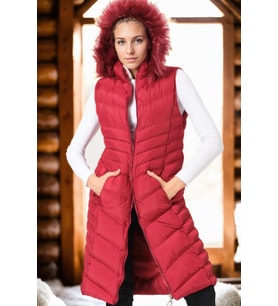 Z6725 DEWBERRY BAYAN YELEK-DÜZ BORDO