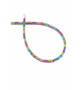 Hematit Doğal Taş Parlak Gökkuşağı Dikdörtgen Kesim 2x4mm Dizi [AA]