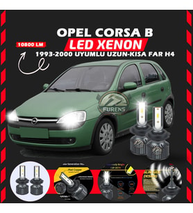 Opel Corsa B 1993-2000 Uzun - Kısa Uyumlu Şimşek Etkili Led Xenon Premium Series H4