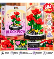 Fanuslu Çiçek Bricks 684 Parça Mini Blok Yapım Seti – Dekoratif Çiçek