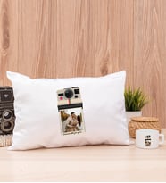 Kişye Özel Polaroid Tasarım Fotoğraflı Dikdörtgen Yastık ve Fincan