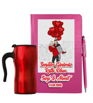 Sevgililer Gününe Özel Defter Kalem & Termos Mug Hediye Seti 17