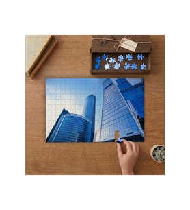 Yüksek Binalar - Gökyüzü Tasarımı 240 parça Ahşap Puzzle Ahşap Kutuda MP00953