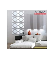 Gümüş Duvar Dekoru Pleksi Motif Desen Model Ayrı 4 Parça Yapışkanlı Dekoratif Ayna Görünümlü numagümüşpleksi
