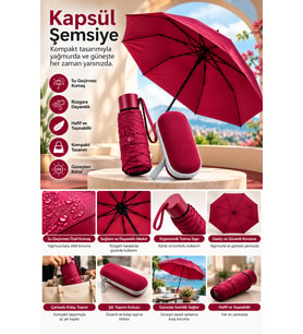 KAPSÜL ŞEMSİYE BORDO