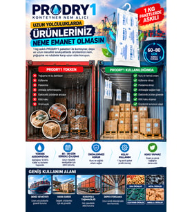 PRODRY 1 Konteyner Nem Alıcı Aktif Kil – Askılı Rutubet Giderici, Nem Tutucu, Yoğuşma ve Korozyon Önleyici 5 Paket 5 KG