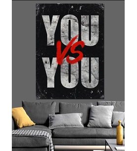 You Vs You Motivasyon Posteri Dekoratif Kanvas - Mdf Ahşap Tablo