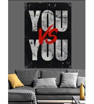 You Vs You Motivasyon Posteri Dekoratif Kanvas - Mdf Ahşap Tablo