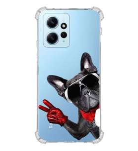 PrintiFy Xiaomi Redmi Note 12 4G Uyumlu Köpek 2 Baskılı Şeffaf Köşe Korumalı Antişok Kılıf