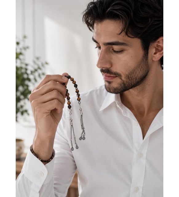 Kaplangözü Zaza Tesbih Doğal Taş Premium Kalite 8 mm Şık Tasarım