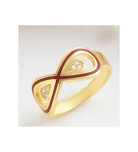 Gümüş Gold Zirkon Taşlı Sonsuzluk Kadın Yüzük CSR2185283