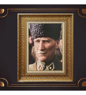 ÖZEL SERİ ALTIN VARAKLI ATATÜRK TABLO S979