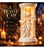 Büyücü Cadı LED Heykel Lamba – Dekoratif Fantastik Gece Lambası